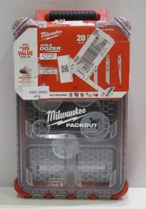 lot 474 image: Miwaukee 49-22-5620 Hole Dozer Bi-Metal General Purpose Hole Saw and Reciprocating Saw Set with PACKOUT Case (20-Piece)
