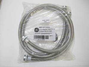 lot 484 image: 2-Pack GE 4 Foot Washer Inlet Hose for HotCold WX14X10005