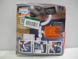 lot 508 image: Simple Drain 1-12 in. White Rubber Threaded All-in-One Drain Kit for Double Basin Sink