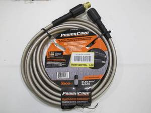 lot 509 image: Lot of 3 Powercare 14 in. x 25 ft. x 3200 PSI ExtensionReplacement Pressure Washer Hoses