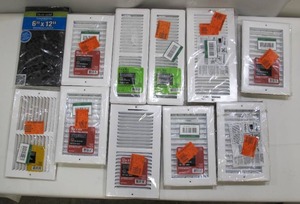 lot 511 image: Lot of 11 Floor GratesRegisters Wall AC Heat Vent Panels - EverbiltDecor Grates