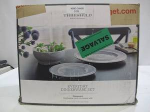 lot 519 image: Threshold 12pc Stoneware Everyday Dinnerware Set Gray