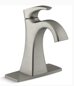 lot 29 image: KOHLER Maxton Brushed Nickel 1-Handle 4-in Centerset WaterSense Bathroom Sink Faucet with Drain and Deck Plate
