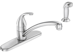 lot 30 image: MOEN Adler One Handle Chrome Kitchen Faucet