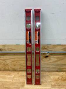 lot 50 image: VALLEY Lot of 2-  24 Inch Aluminum Magnetic Box Beam Levels