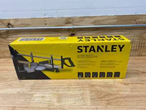 lot 76 image: STANLEY 27.75 in. Adjustable Angle Clamping Miter Box with 22 in. Saw