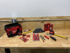 lot 81 image: MILWAUKEE Packout Bag filled with Various MILWAUKEE Products