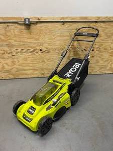 lot 9 image: RYOBI RY401011 20 inch 40V Cordless Walk Behind Lawn Push Mower (Tool Only)