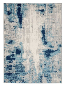 lot 102 image: WORLD RUG GALLERY Distressed Contemporary Blue 7 ft. 10 in. x 10 ft. Area Rug
