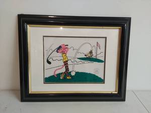 Framed Pink Panther Serigraph