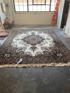 lot 55 image: Hand-woven Tabriz Weave Wool Rug, made in Iran 10 ft x 13ft