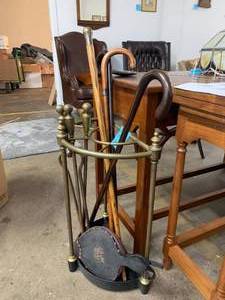 lot 51 image: Collection of Canes and Fire Tools