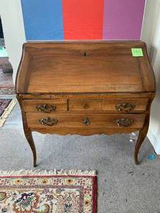 lot 130 image: French Antique Style Desk with Secret