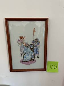 lot 106 image: Chinese Porcelain Plaque- 3 men