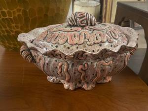 lot 193 image: Four Porcelain and Ceramic Tureens and Wood Vase