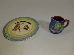 Clarice Cliff Plate, Shorter and Son Pitcher