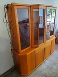 MCM Style Lighted China Hutch