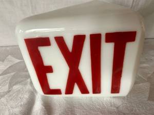 lot 3 image: Vintage EXIT Wedge Shaped Light Globe