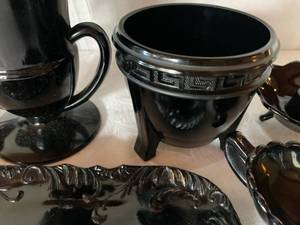lot 6 image: Midcentury Black Glass Collection