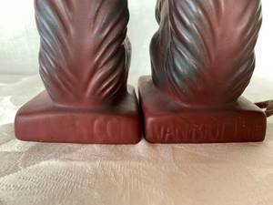 lot 26 image: Van Briggle Mulberry Glaze Lamps