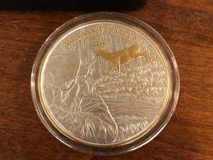 lot 111 image: 4.1 oz .999 Silver Clad 30th Anniversary North American Hunting Club Commemorative Proof