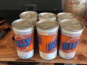 lot 22 image: 6 Pack Billy Beer Cans