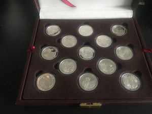lot 269 image: 27 Piece Silver Proof Collection North American Big Game Super Slam 1 oz .999 Silver Each