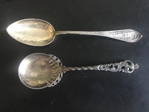 lot 281 image: 2 Vintage .830 Silver Serving Spoons