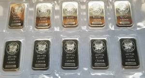 10 TROY OZ. .999 FINE SILVER (10 X 1oz BARS SEALED) SUNSHINE MINT