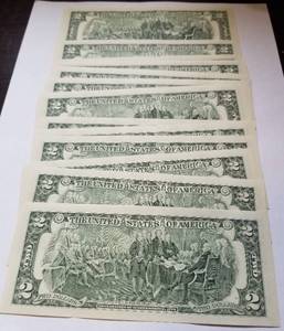 23 CONSECUTIVE US $2 BILLS FEDERAL RESERVE NOTES