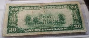 1929 US $20 NATIONAL CURRENCY BANK OF ST LOUIS