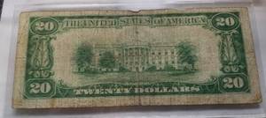 1928-B US CURRENCY $20 NOTE REDEEMABLE IN GOLD GOLD DEMAND NOTE