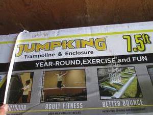 lot 6 image: (RED) JumpKing 7.5 ft Trampoline wi...