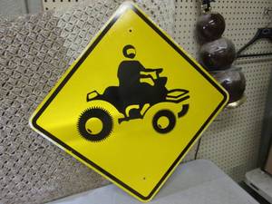 lot 9 image: (FS) Metal 4 Wheeler ATV Sign 32 3...