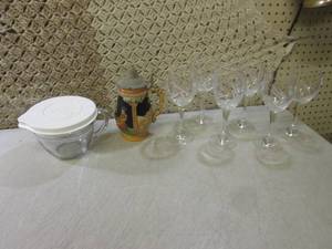 lot 103 image: (RM2) 6pc Stem Etched Glass Set, Pa...