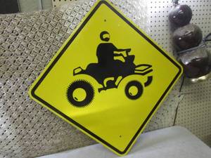 lot 194 image: (C-3) ATV Metal Street Sign 33 x 3...