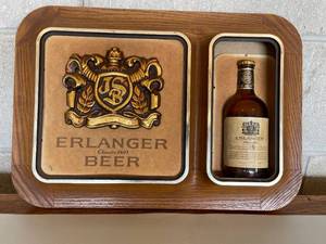 lot 12 image: Erlanger Beer Bottle Sign