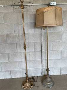 lot 18 image: 2 Cast Iron Vintage Floor Lamps