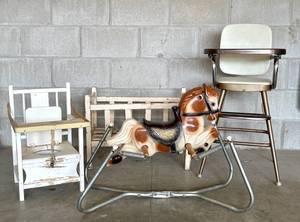 lot 23 image: Lot of VIntage Children and Baby Furniture Items