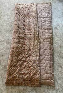 lot 71 image: Red and Tan Twin Sized Bed Spread Cover
