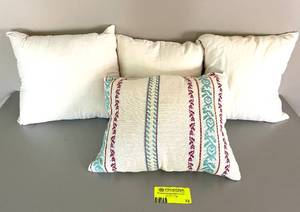 lot 72 image: Lot of 4 Down Feather Throw Pillow Inserts