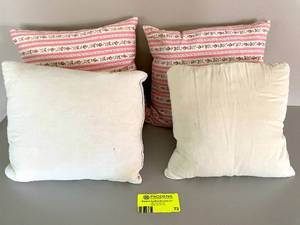 lot 73 image: Lot of 4 Down Feather Throw Pillow Inserts