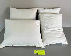 lot 74 image: Lot of 4 Down Feather Throw Pillow Inserts