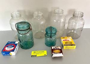 lot 88 image: Lot of Mason and Altas Canning Jars with Assorted Sealing Lids