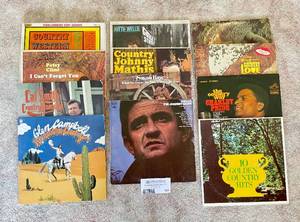 lot 101 image: Lot of 12 Country Music Vinyl LP Records Johnny Cash Patsy Cline and MORE