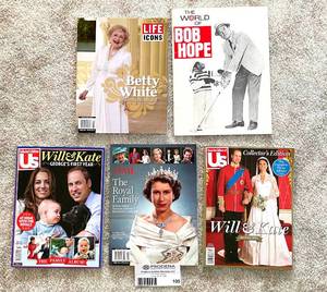 lot 105 image: US Weekly Time Royal Family Betty White Bob Hope Special Edition Magazines
