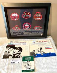 lot 180 image: Minnesota Twins Vintage Baseball Memorabilia-Vinyl Records Program & Framed Patches