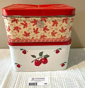 lot 186 image: 2 Large Tins with Flip Lids