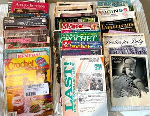 lot 214 image: Large Lot of Vintage Crochet and Embroidery Magazines. 