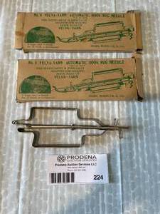 lot 224 image: Lot of 2 Velve-Yarn Automatic Hook Rug Needles
